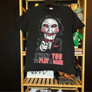 Jigsaw Saw Horror I want you to play a game T Shirt Halloween